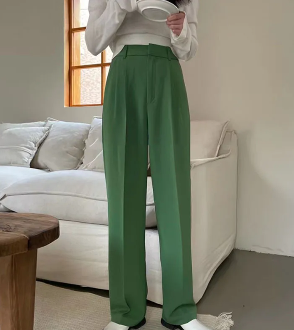 Summer High-Waist Pleated Wide Leg Pants