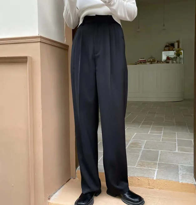 Summer High-Waist Pleated Wide Leg Pants